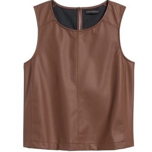 Banana Republic Vegan leather Cropped shell